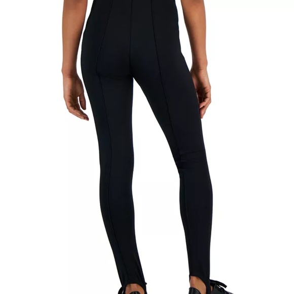INC International Concepts High Rise Contour Waist Stirrup Leggings, Black Sz S - Picture 3 of 4